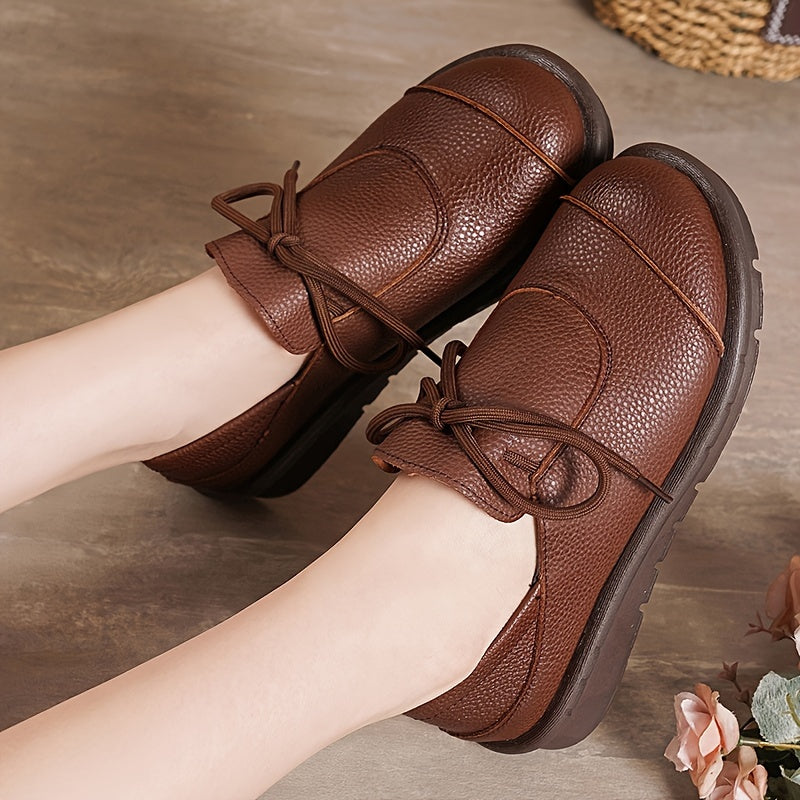 zapatos planos de punta redonda para mujer