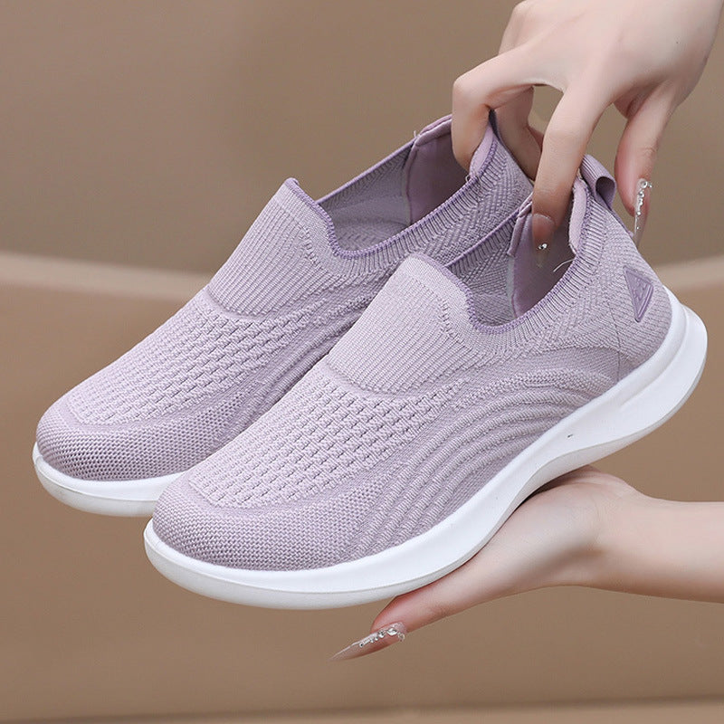 Zapatos sin cordones de suela blanda para mujer