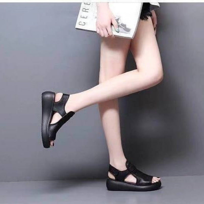 Women's genuine leather Roman sandals