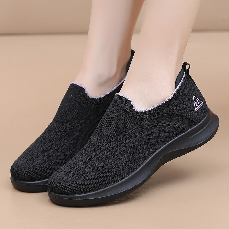 Zapatos sin cordones de suela blanda para mujer