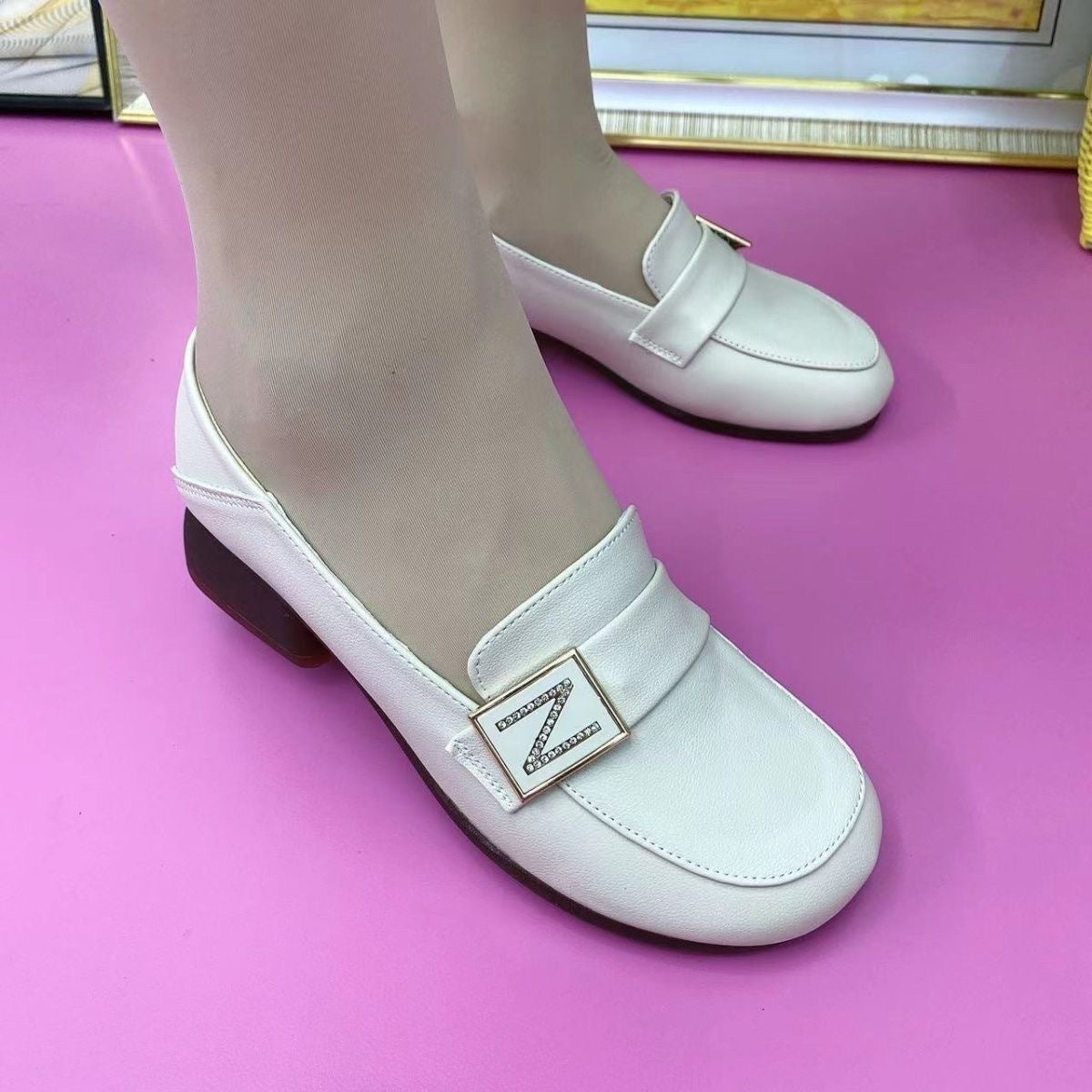 Nuevo estilo de mocasines de piel de vaca