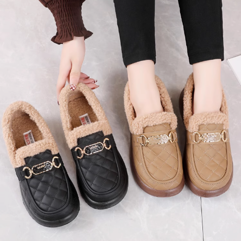 Zapatos de algodón para mujeres (tres hebillas)