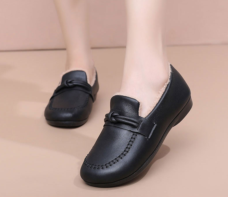 Zapatos de algodón de piel femenina (nudo)