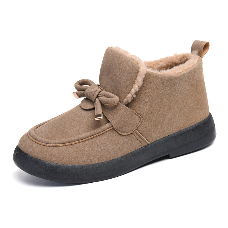 Zapatos de algodón para mujeres (lazo marrón)