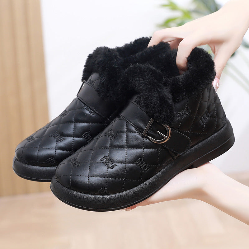 Nuevos zapatos de suela blanda de terciopelo de invierno