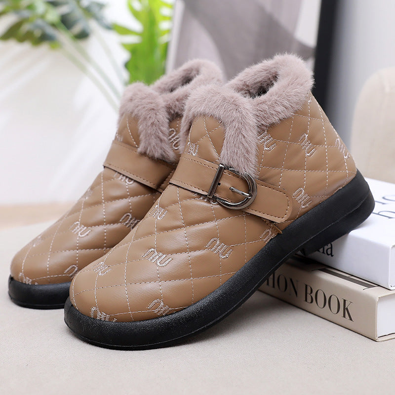 Nuevos zapatos de suela blanda de terciopelo de invierno