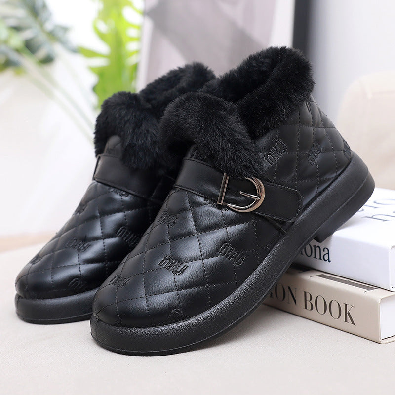 Nuevos zapatos de suela blanda de terciopelo de invierno