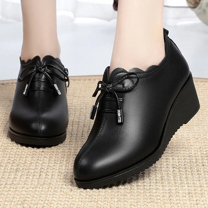 Zapatos de cuero PU elegantes, transpirables y antideslizantes para mujer