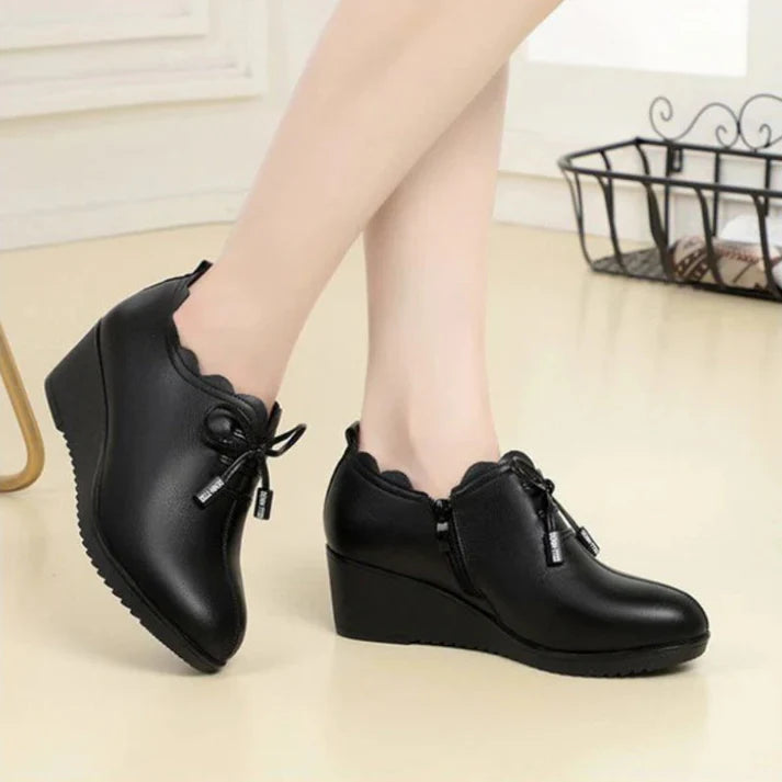 Zapatos de cuero PU elegantes, transpirables y antideslizantes para mujer