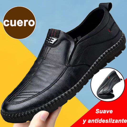 Zapatos casuales de cuero genuino para hombres