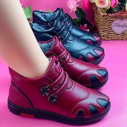Zapatos de invierno de algodón forrados con vellón (cuero)