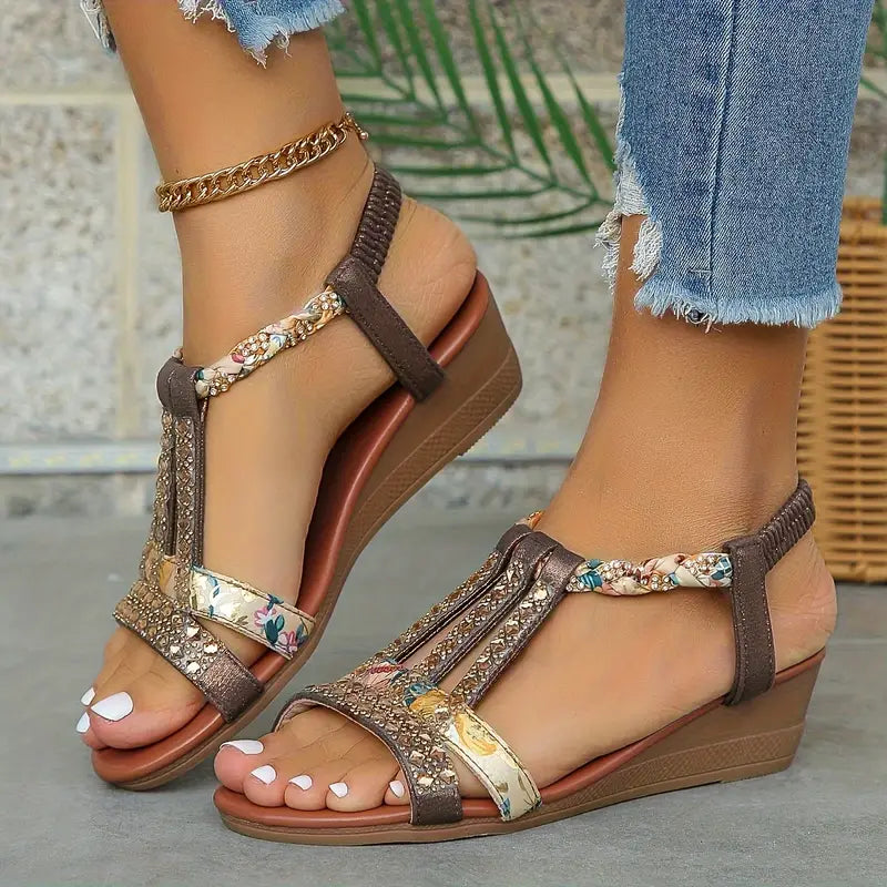 💖Agotado pronto💖Sandalias adornadas con diamantes de imitación