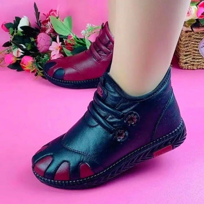 Zapatos de invierno de algodón forrados con vellón (cuero)