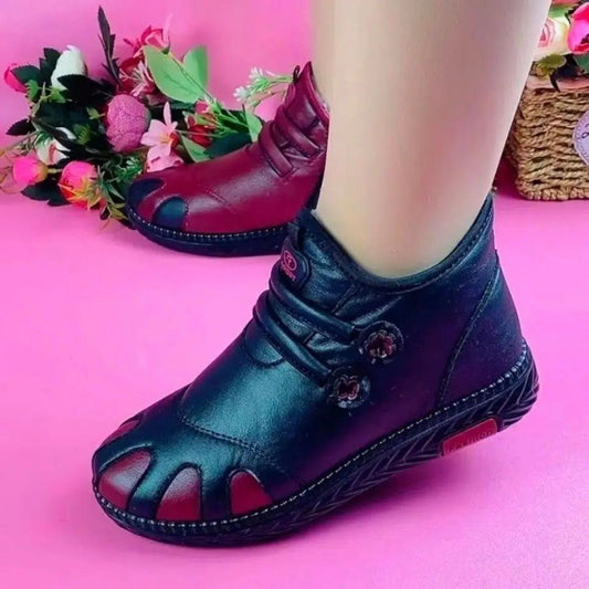 Zapatos de invierno de algodón forrados con vellón (cuero)