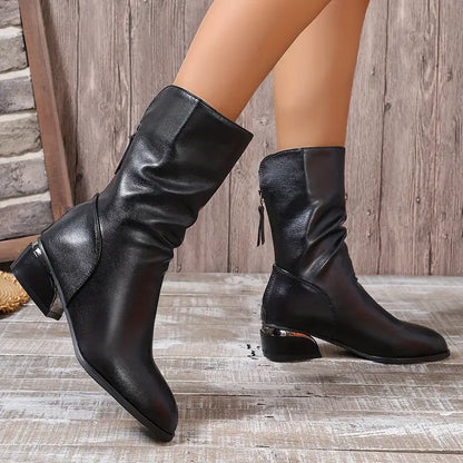 Botas midi de mujer con cremallera