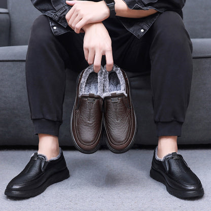 zapatos de cuero de invierno para hombre
