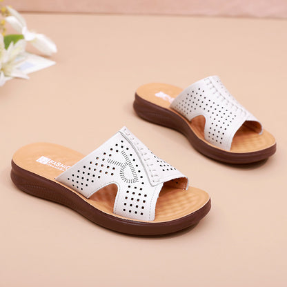 Zapatillas de madre de piel de vaca
