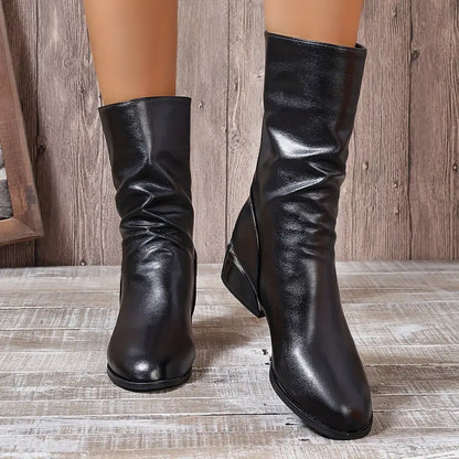 Botas midi de mujer con cremallera