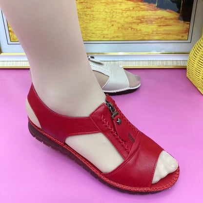 Sandalias casuales de piel auténtica