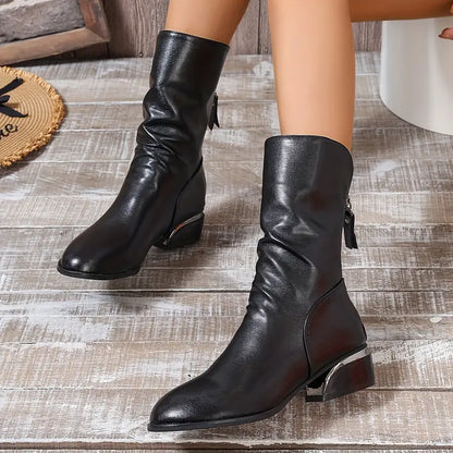 Botas midi de mujer con cremallera