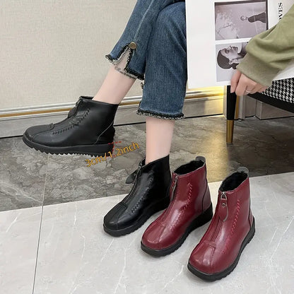 Botas cortas cálidas de invierno para mujer.