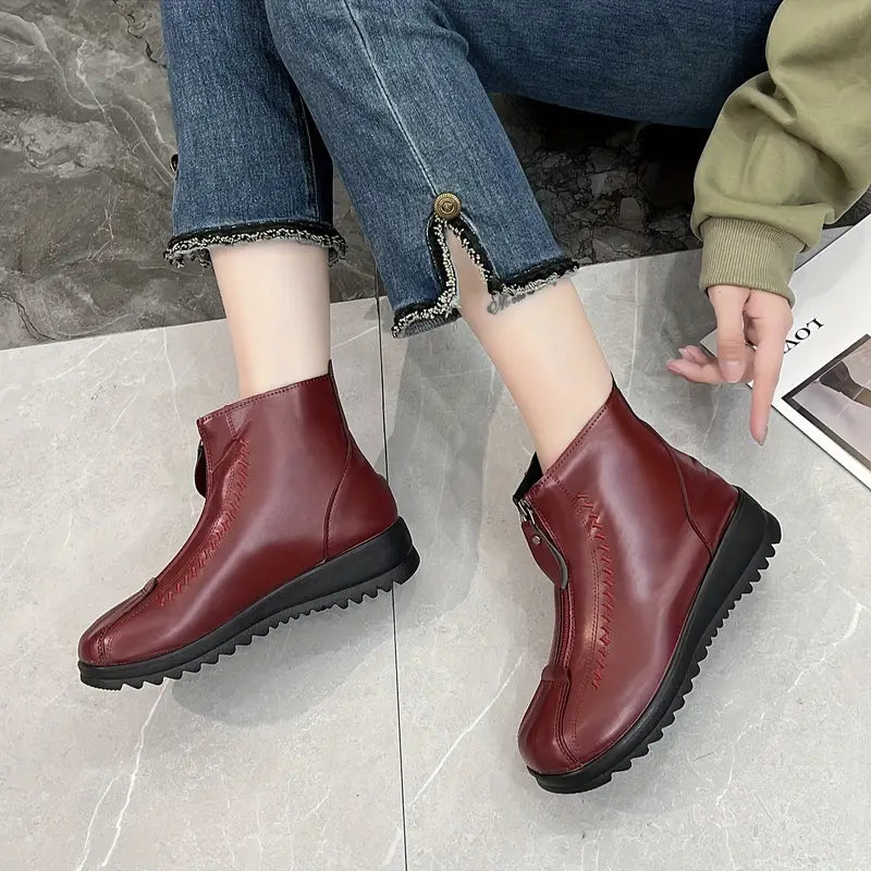 Botas cortas cálidas de invierno para mujer.