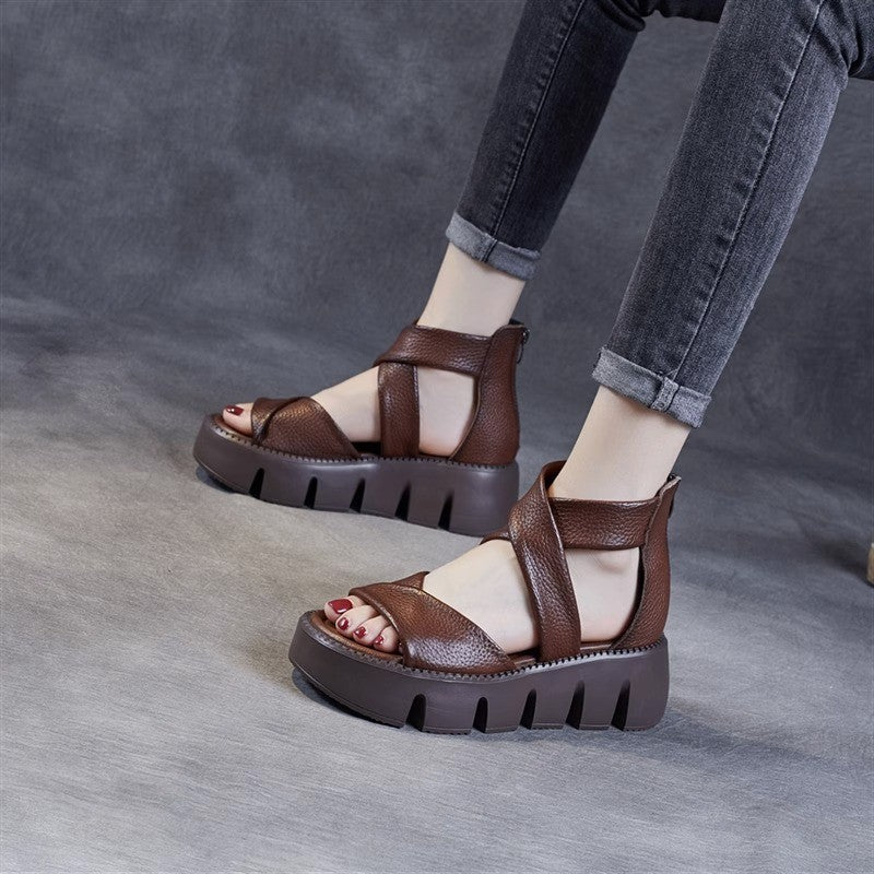Sandalias de tacón con cremallera trasera