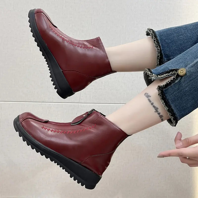 Botas cortas cálidas de invierno para mujer.