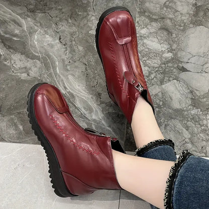 Botas cortas cálidas de invierno para mujer.