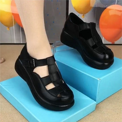 Sandalias romanas de suela gruesa con plataforma
