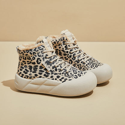 zapatos altos con estampado de leopardo para mujer