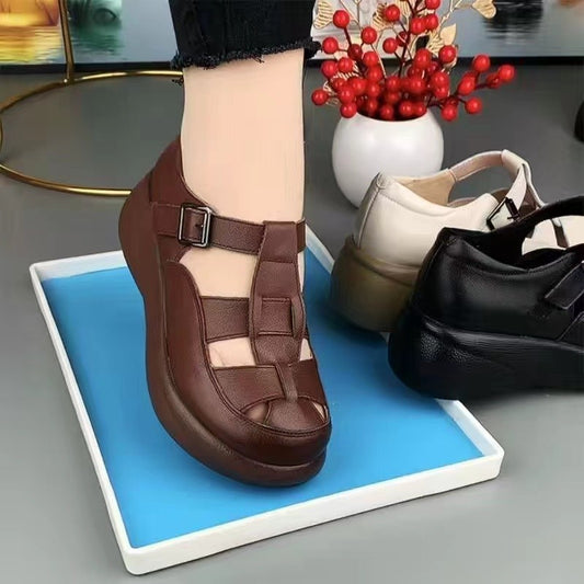 Sandalias romanas de suela gruesa con plataforma