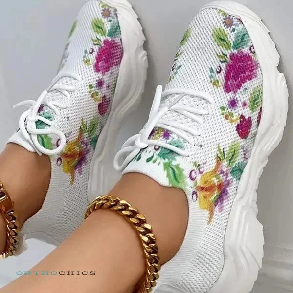 ÚLTIMO DÍA DE PROMOCIÓN ENVÍO GRATIS 70% DE DESCUENTO - ZAPATILLAS ORTOPÉDICAS CON ESTAMPADO FLORAL