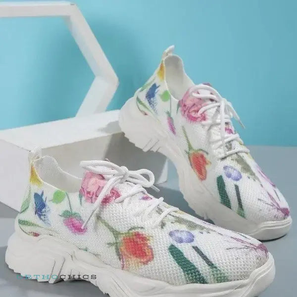 ÚLTIMO DÍA DE PROMOCIÓN ENVÍO GRATIS 70% DE DESCUENTO - ZAPATILLAS ORTOPÉDICAS CON ESTAMPADO FLORAL