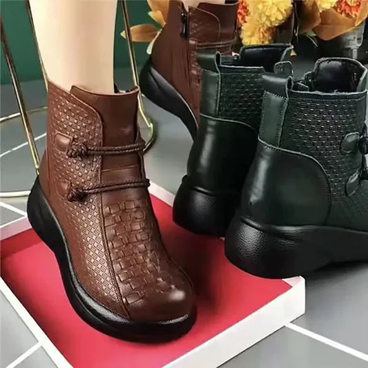 【100% piel de vacuno】botas cortas de moda