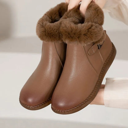 Botas de lana con suela blanda de cuero genuino