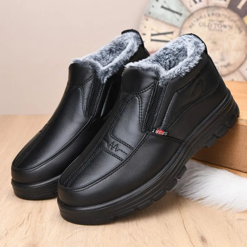 Botas de nieve de cuero impermeables