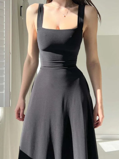 Novedades Vestido midi de tirantes gruesos para mujer