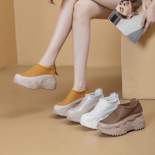Zapatos de piel huecos y transpirables M