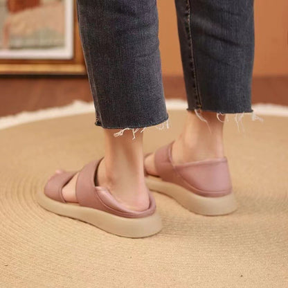 sandalias de piel con suela gruesa