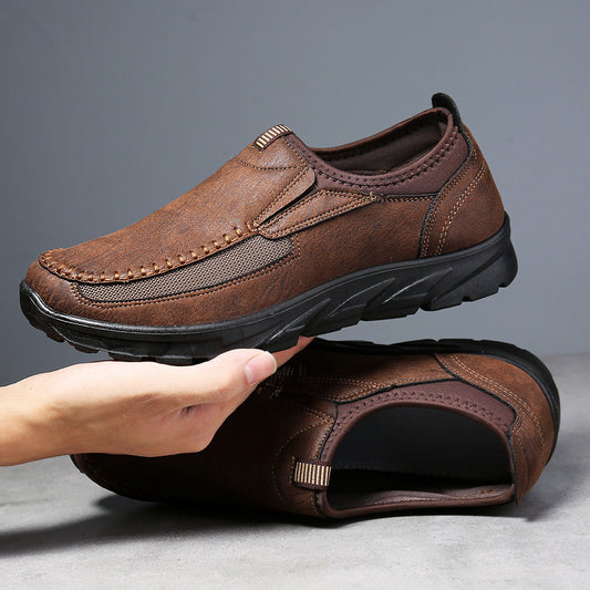 Mocasines casuales de cuero transpirable para hombre