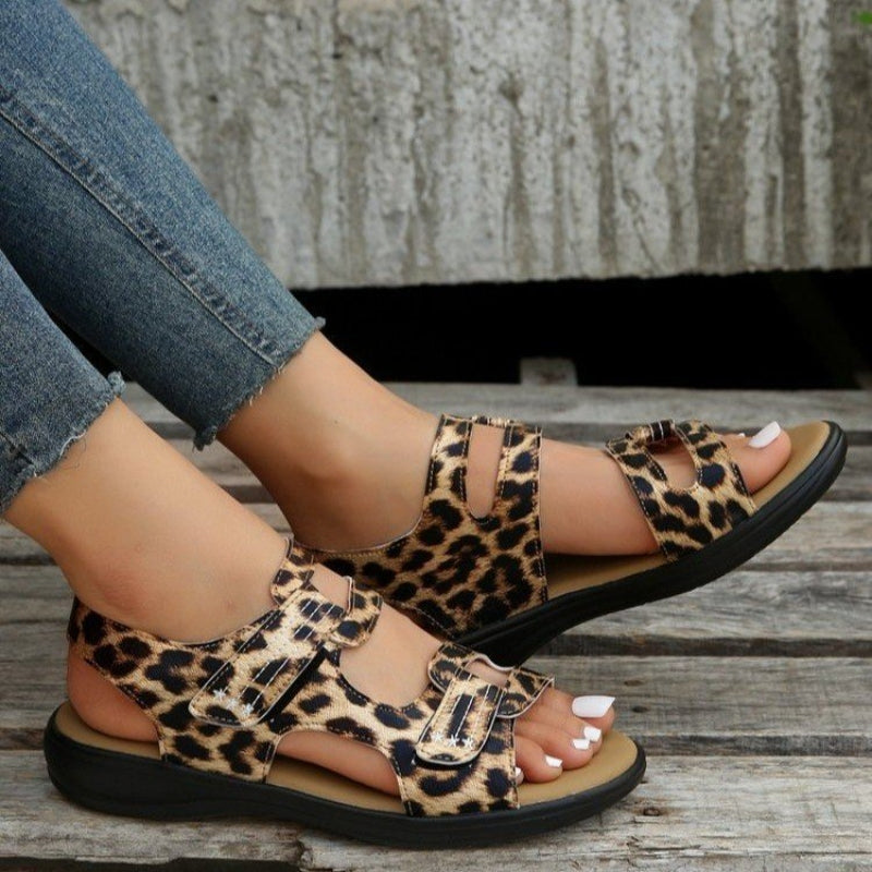 sandalias planas retro mujer