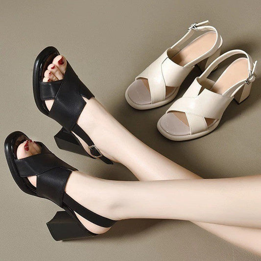 Sandalias de tacón alto con boca de pez de nuevo estilo