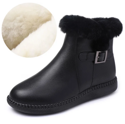 Botas de lana con suela blanda de cuero genuino