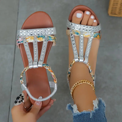 💖Agotado pronto💖Sandalias adornadas con diamantes de imitación