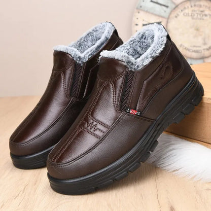 Botas de nieve de cuero impermeables